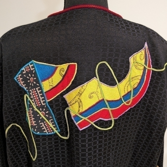 Julia Kim Embroidered Abstract Art Blazer Size 1X Art To Wear - Picture 11 of 16